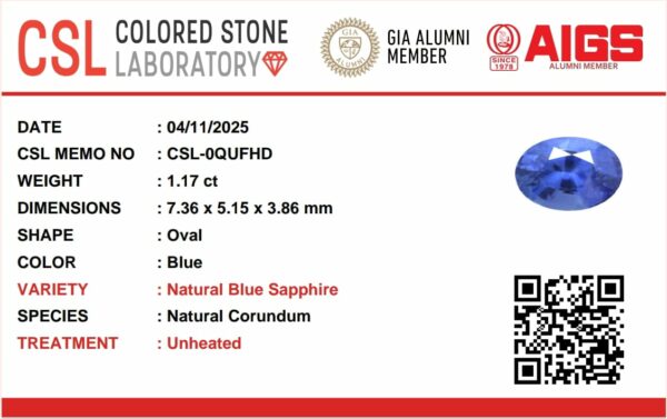 Natural Unheated Blue Sapphire