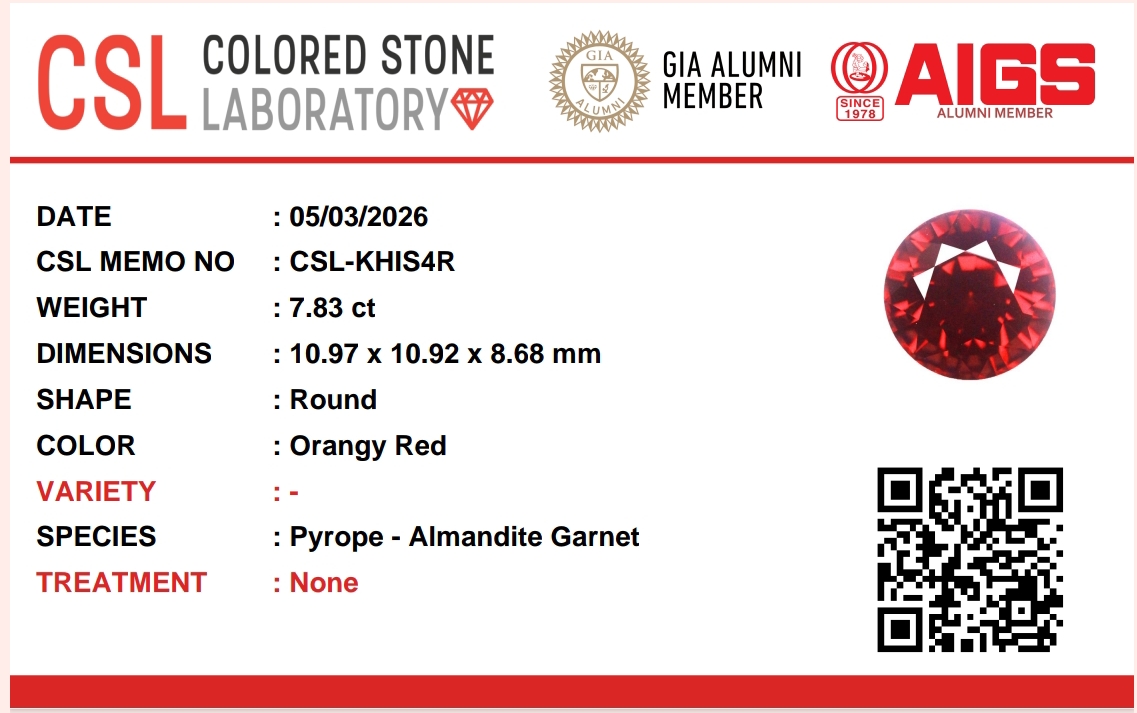Ceylon Natural Red Garnet Round