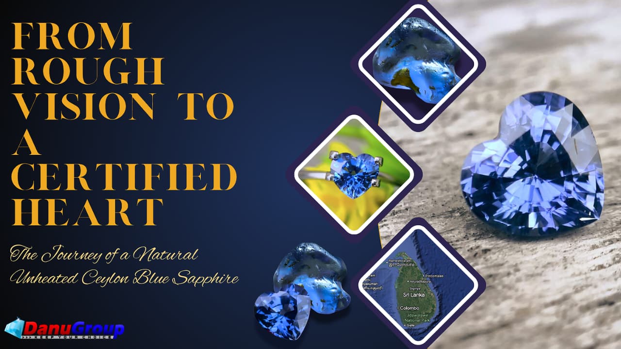 Natural Unheated 1.18 ct Heart Shape Ceylon Blue Sapphire cut from 2.50 ct rough sourced from Pelmadulla Sri Lanka