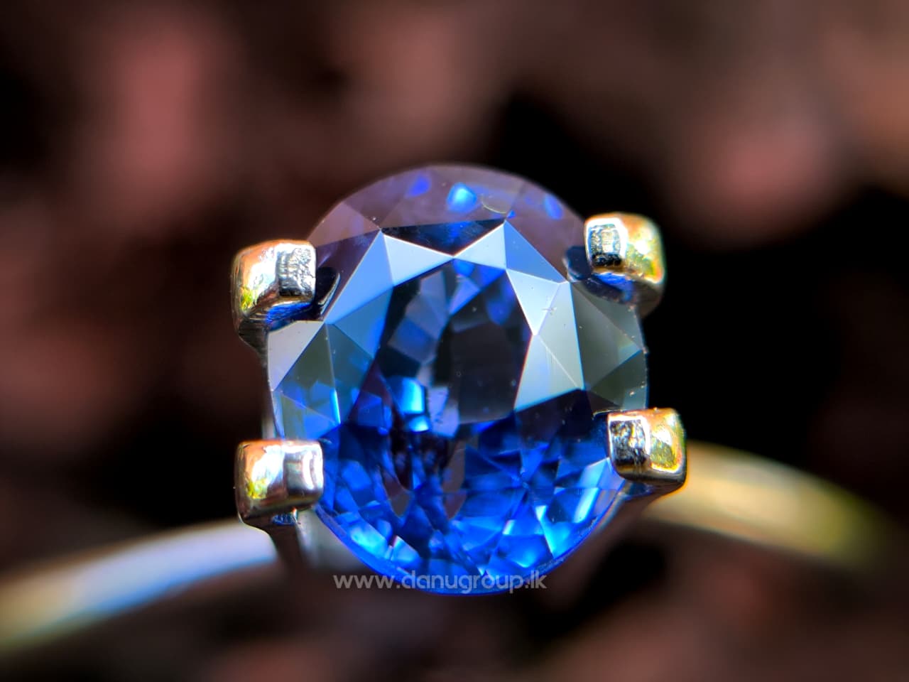 1.19 ct Ceylon Blue Sapphire displayed in an oval ring setting