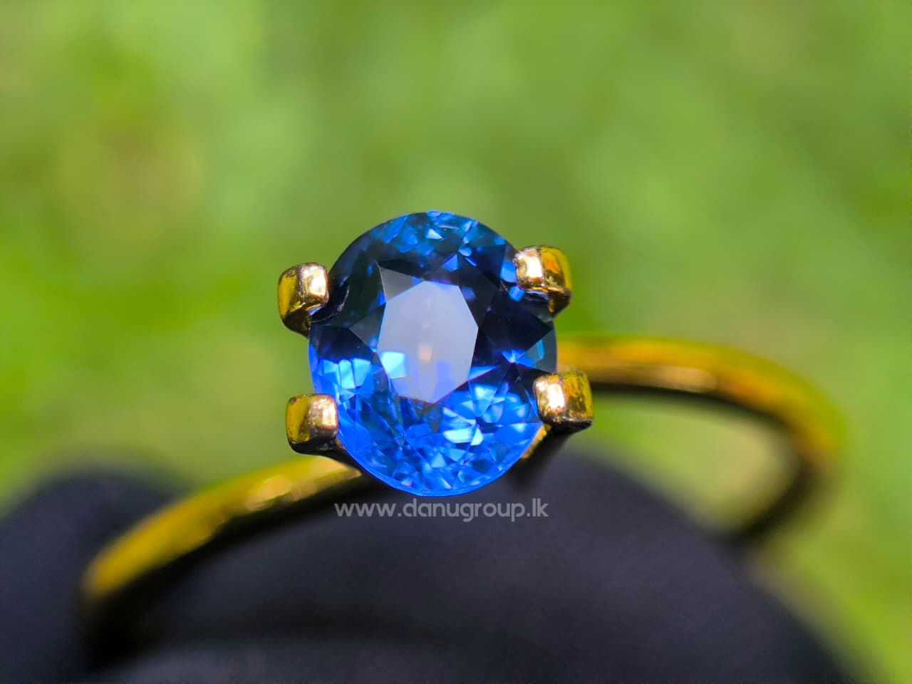 1.19 ct Ceylon Blue Sapphire displayed in an oval ring setting