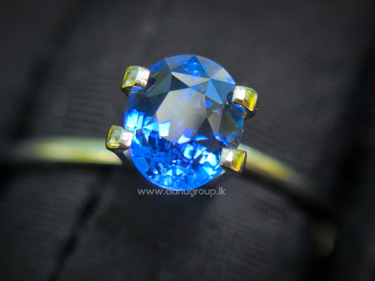1.19 ct Ceylon Blue Sapphire displayed in an oval ring setting
