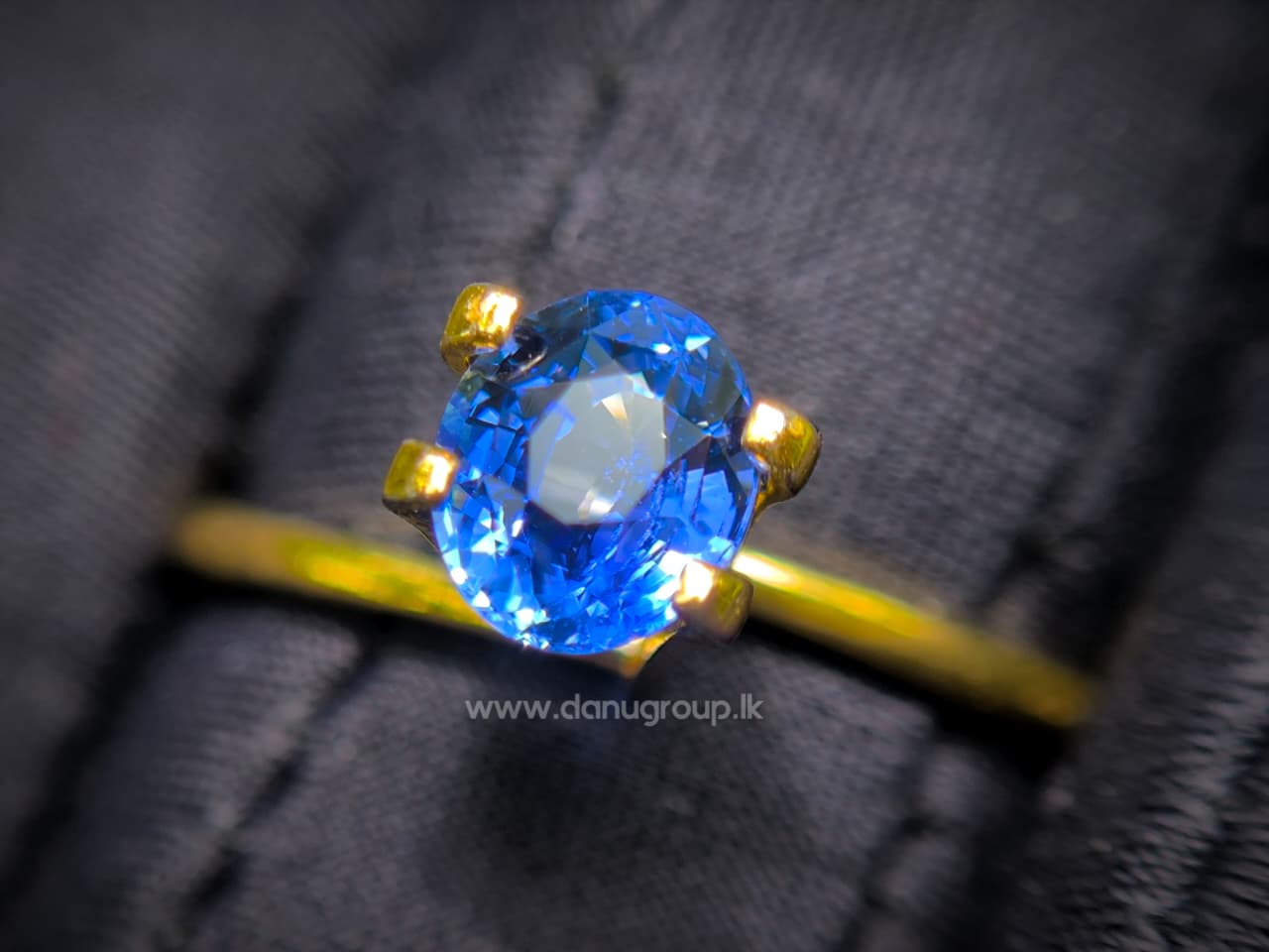 1.19 ct Ceylon Blue Sapphire displayed in an oval ring setting