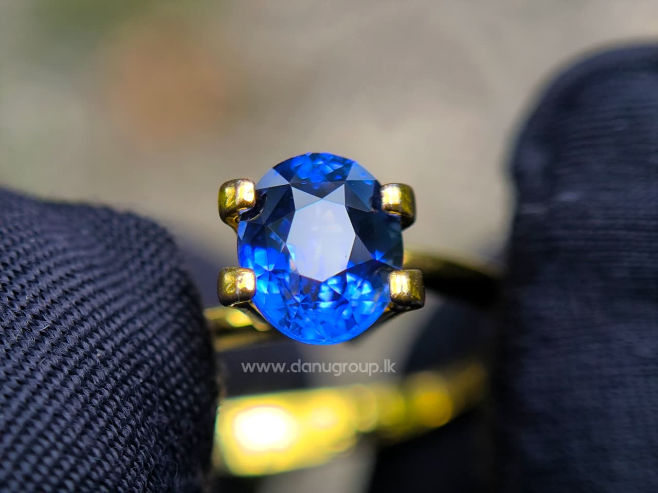 1.19 ct Ceylon Blue Sapphire displayed in an oval ring setting